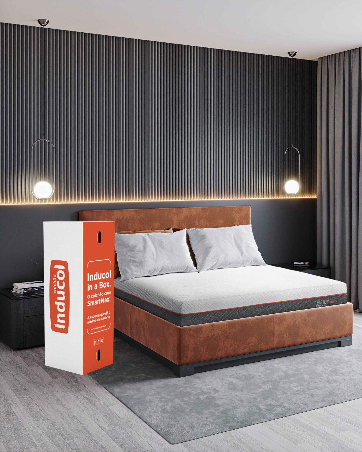 Inducol Enjoy tecidos nobres memory foam molas ensacadas Turn-Free King Koil Colchão Espuma Alta Densidade 25cm conforto turn free