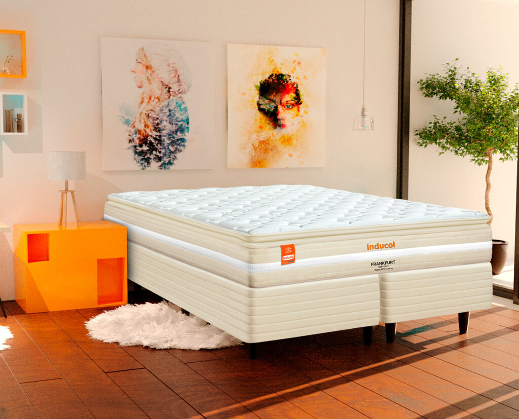 INDUCOL FRANKFURT tecidos nobres memory foam molas ensacadas Turn-Free King Koil Colchão Espuma Alta Densidade 32 cm conforto turn free FIRME