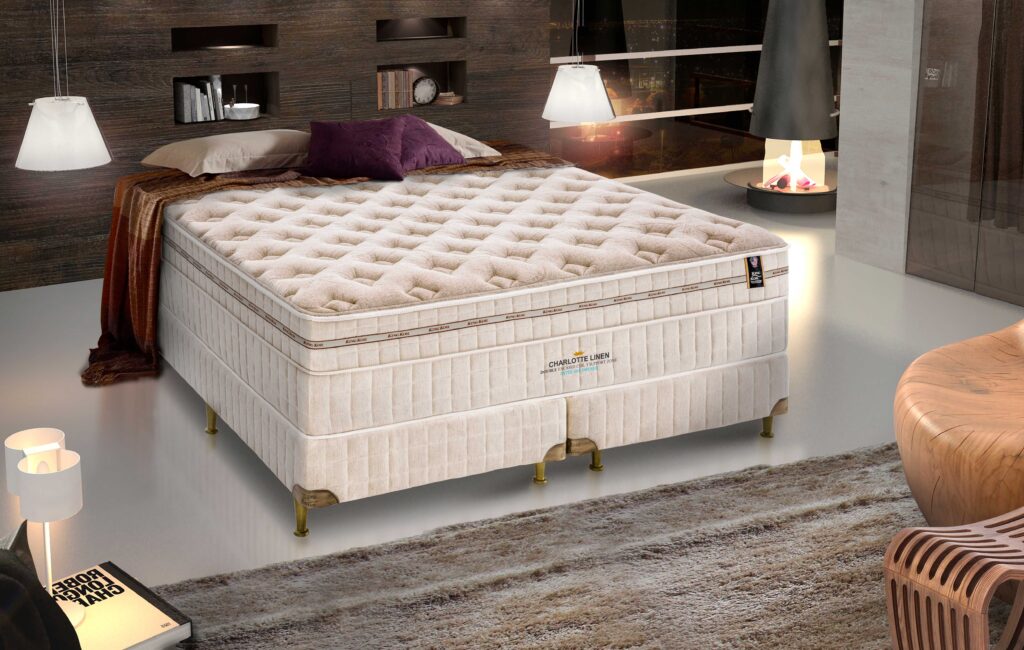 KING KOIL charlote linen tecidos nobres memory foam molas ensacadas Turn-Free King Koil Colchão Espuma Alta Densidade 43cm conforto turn free macio